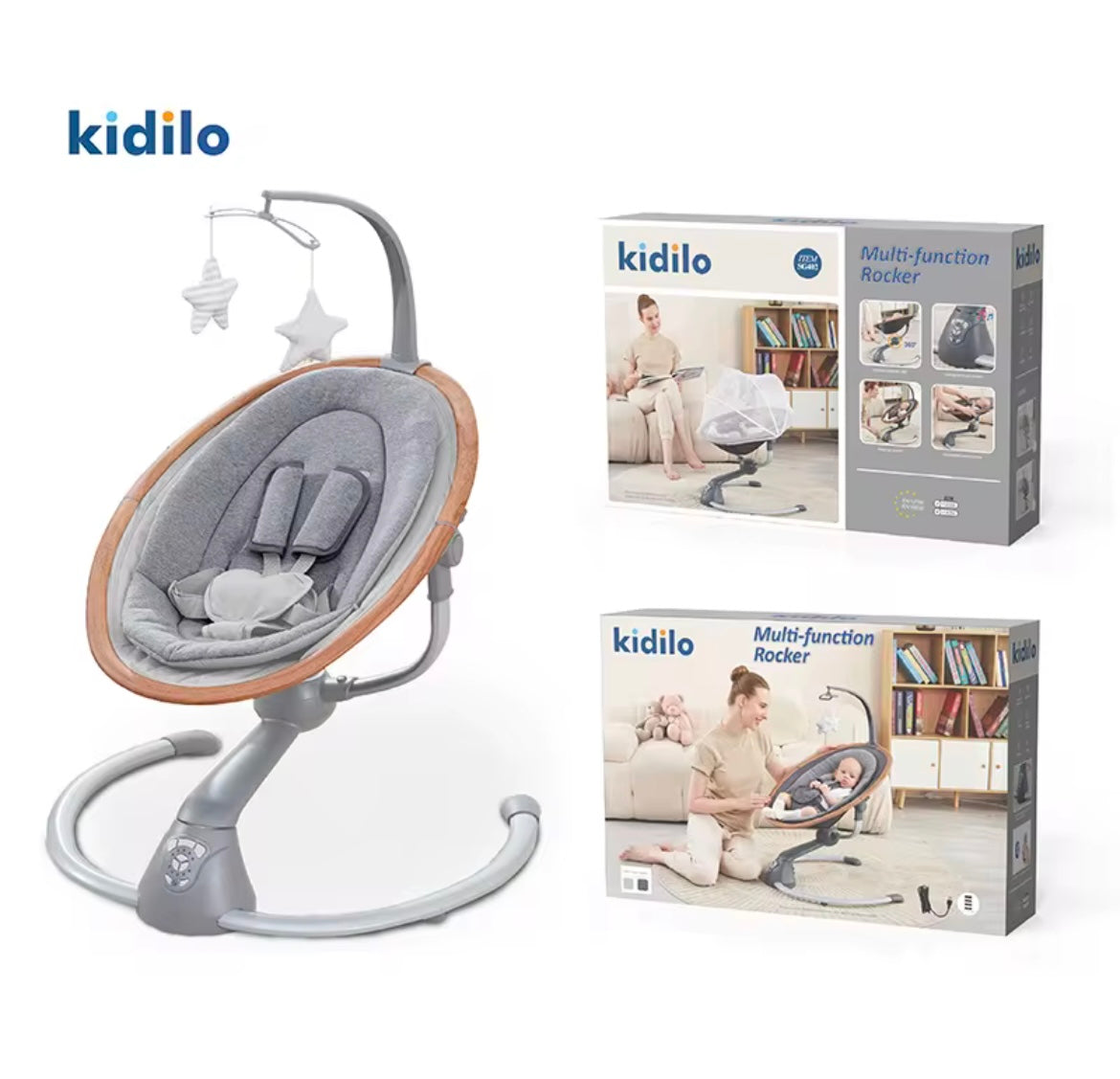 Baby electric rocking chair ,New baby sleeping device multifunctional soothing chair rocking chair can lie cradle bed