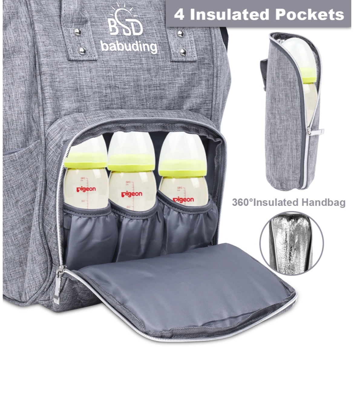 Baby Diaper Bag Backpack Set of 3 Large Space & Anti-Theft & Waterproof