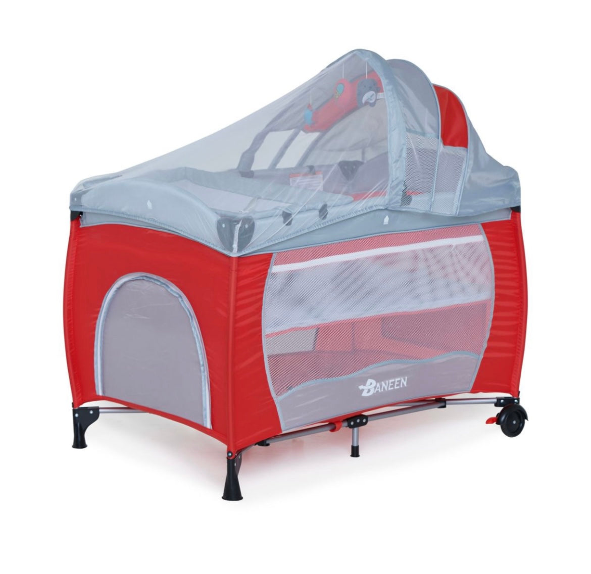 Baby Centre Travel Cot With Folding Mattress - Grey